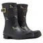 Joules Molly Mid Height Printed Wellies - Black Metallic Bees