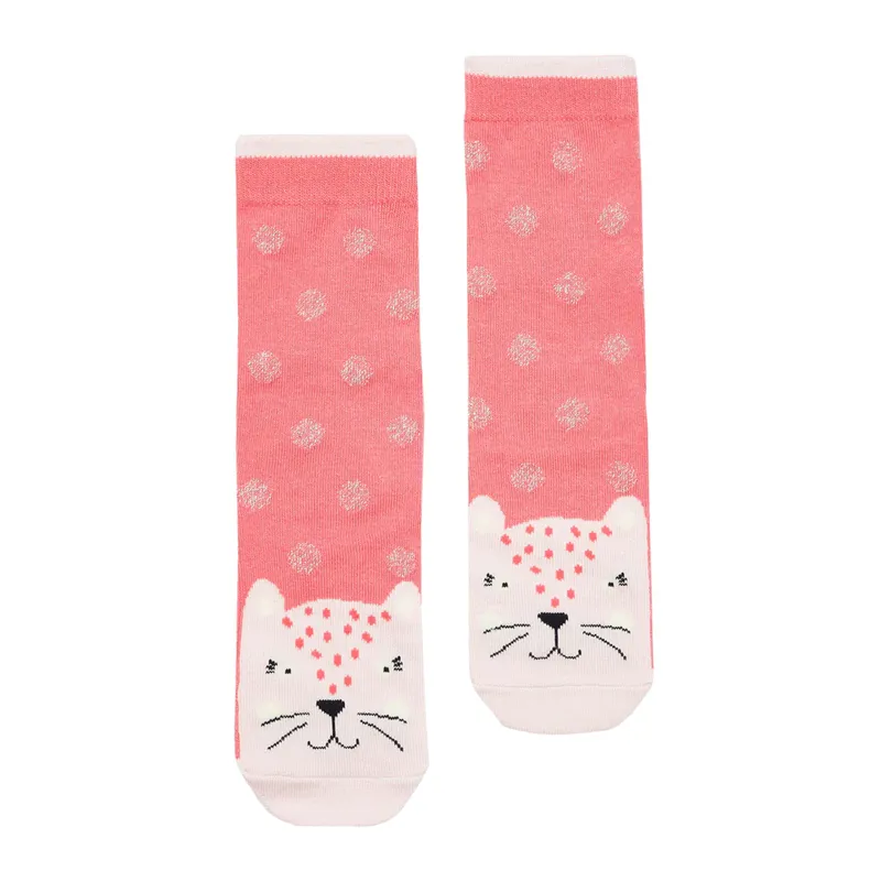 Joules Kids Neat Feet Socks - Pink Leopard