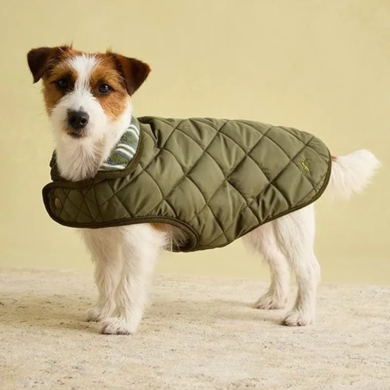 Joules Quilted Dog Coat - Khaki