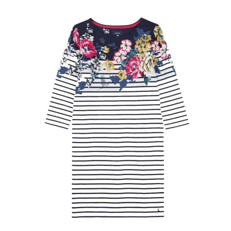 Joules Riviera 3/4 Sleeve Dress - Anniversary Border Floral