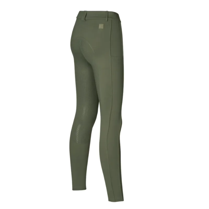 Kingsland KLKaya Ladies H Shape F-Grip Breeches - Green Beetle-1