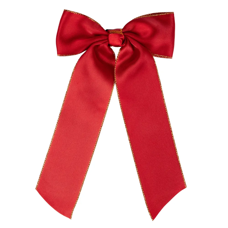 Supreme Products Picture Perfect Long Hair Bows - Red/Gold