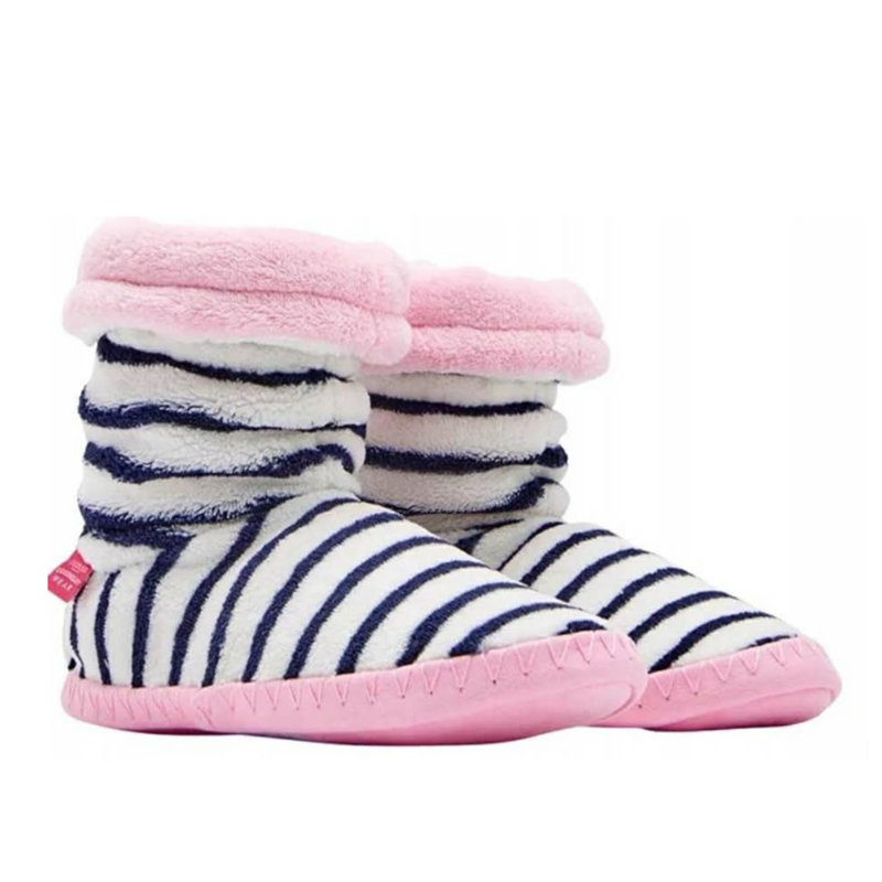 Joules Junior Padabout Slipper Sock - Navy Stripe-1