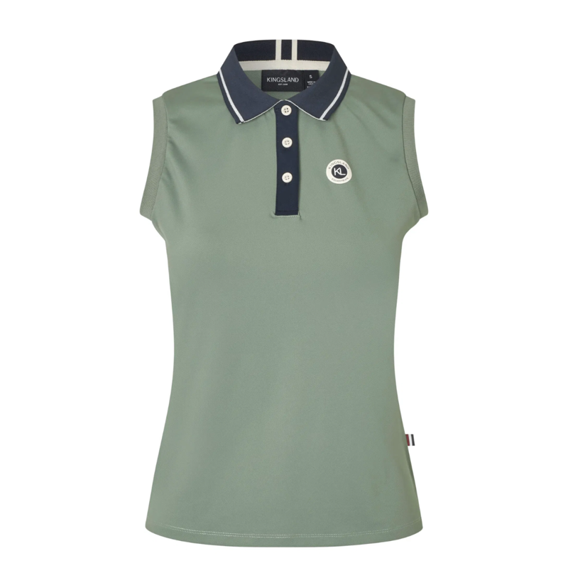 Kingsland KLLaura Ladies Sleeveless Polo Pique Top - Green Agave