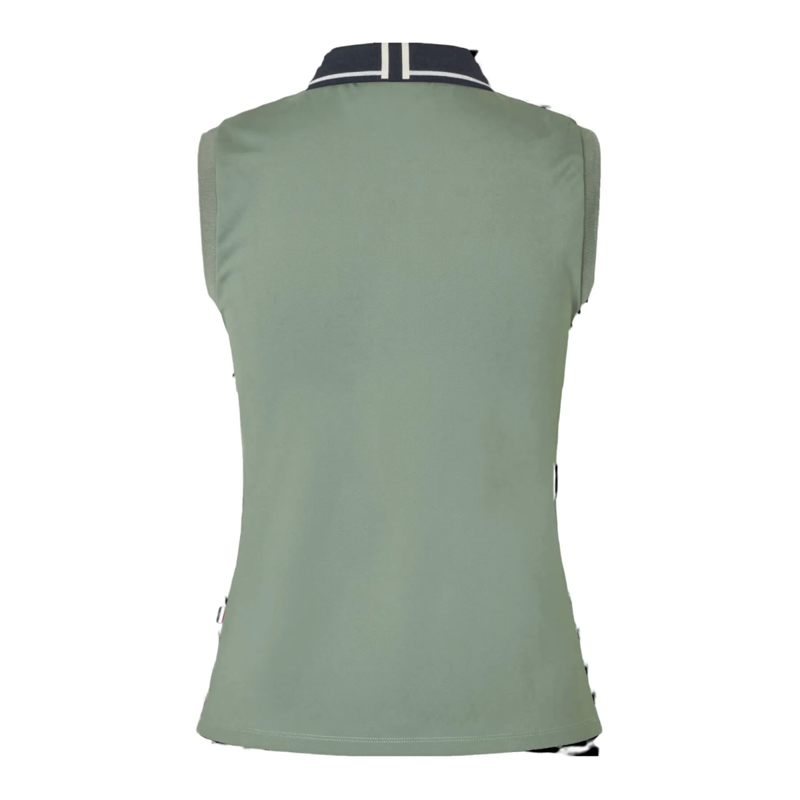 Kingsland KLLaura Ladies Sleeveless Polo Pique Top - Green Agave-1