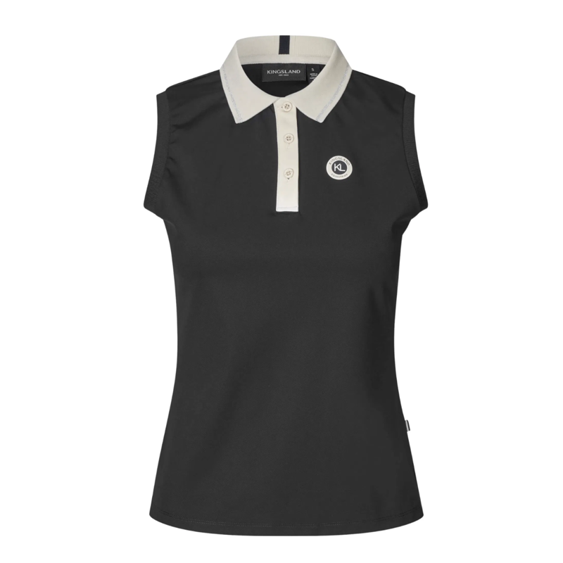 Kingsland KLLaura Ladies Sleeveless Polo Pique Top - Black