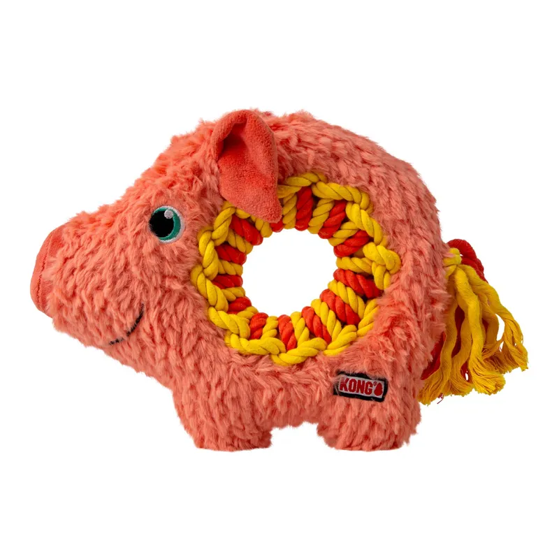KONG Medium Ringaroos Pig Dog Toy