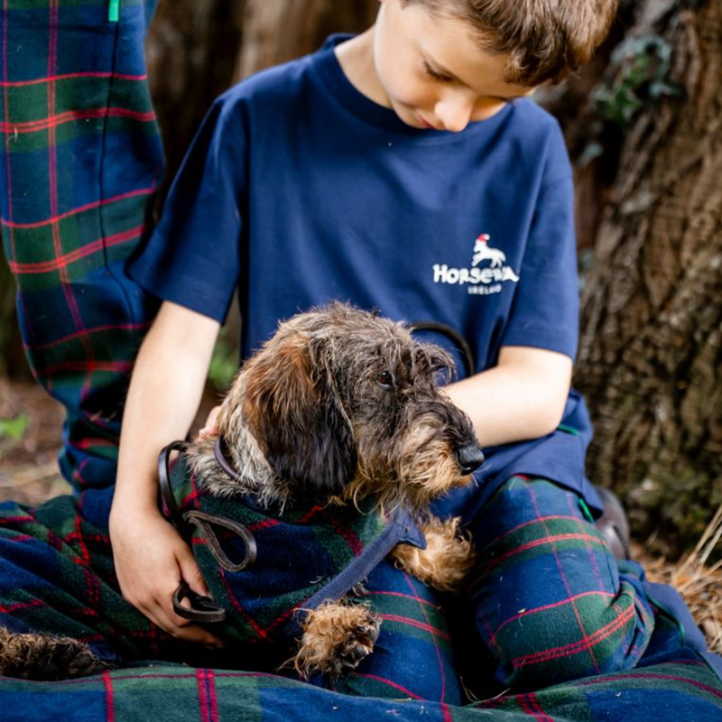 Horseware Children's Holiday PJ Set - Navy Check/Green/Red-6