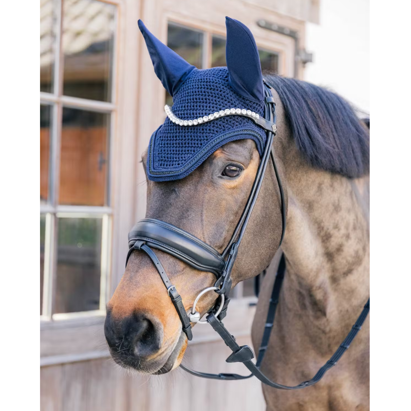 Kentucky Wellington with Metal Chain Fly Veil Full - Navy-1