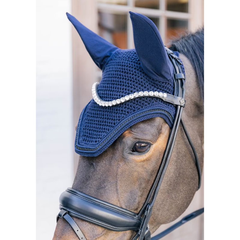 Kentucky Wellington with Metal Chain Fly Veil Full - Navy-2