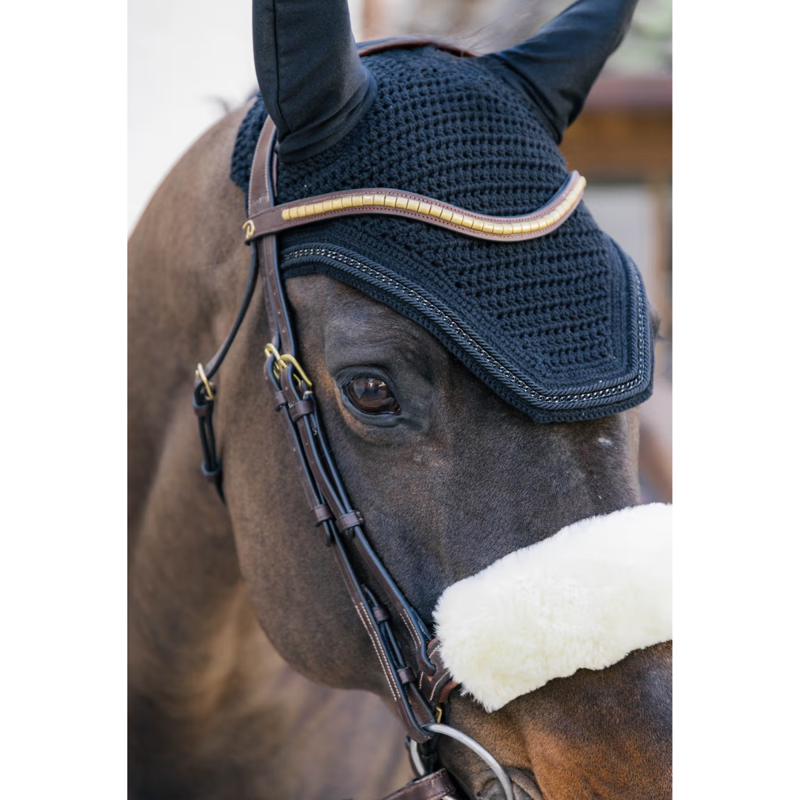 Kentucky Wellington with Metal Chain Fly Veil Full - Black-1