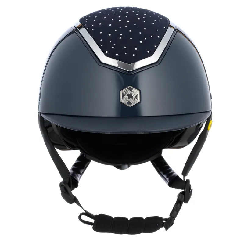 EQX by Charles Owen Kylo Crystal with MIPS Riding Hat - Navy Gloss/Silver Crystal-1