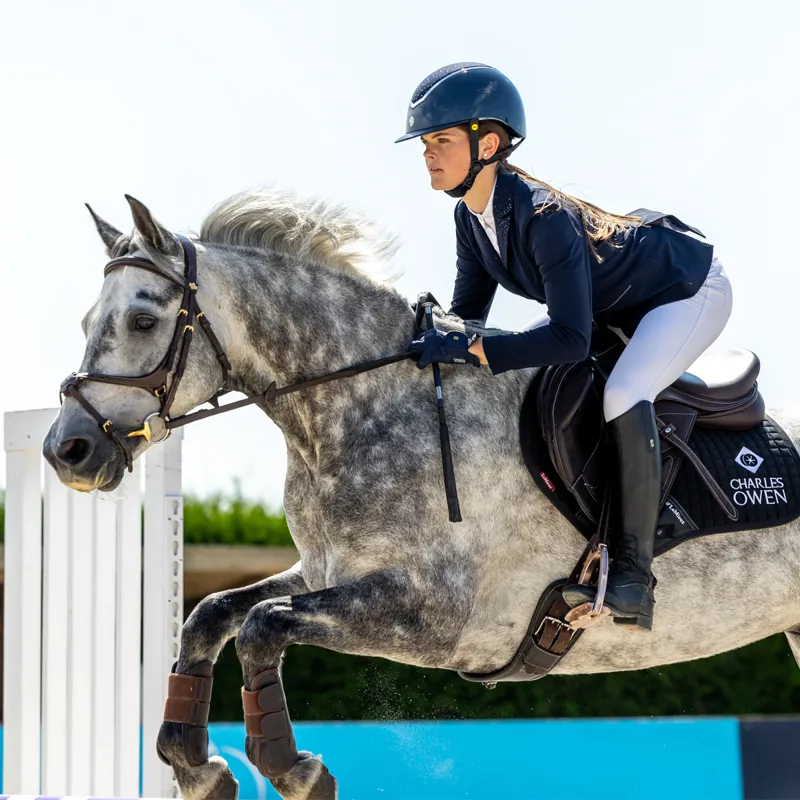 EQX by Charles Owen Kylo Crystal with MIPS Riding Hat - Navy Gloss/Silver Crystal-4