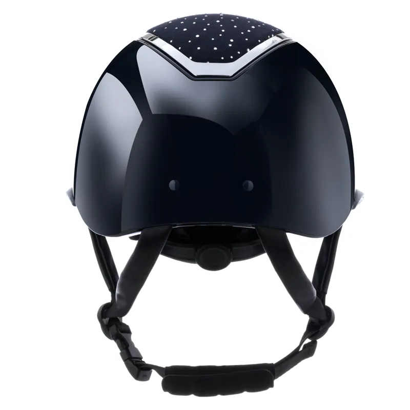 EQX by Charles Owen Kylo Crystal Wide Peak Riding Hat - Navy Gloss/Silver Crystal-2