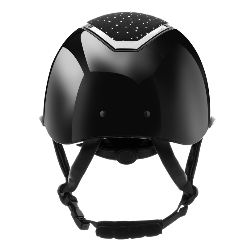 EQX by Charles Owen Kylo Crystal Wide Peak with MIPS Riding Hat - Black Gloss/Chrome Crystal-2