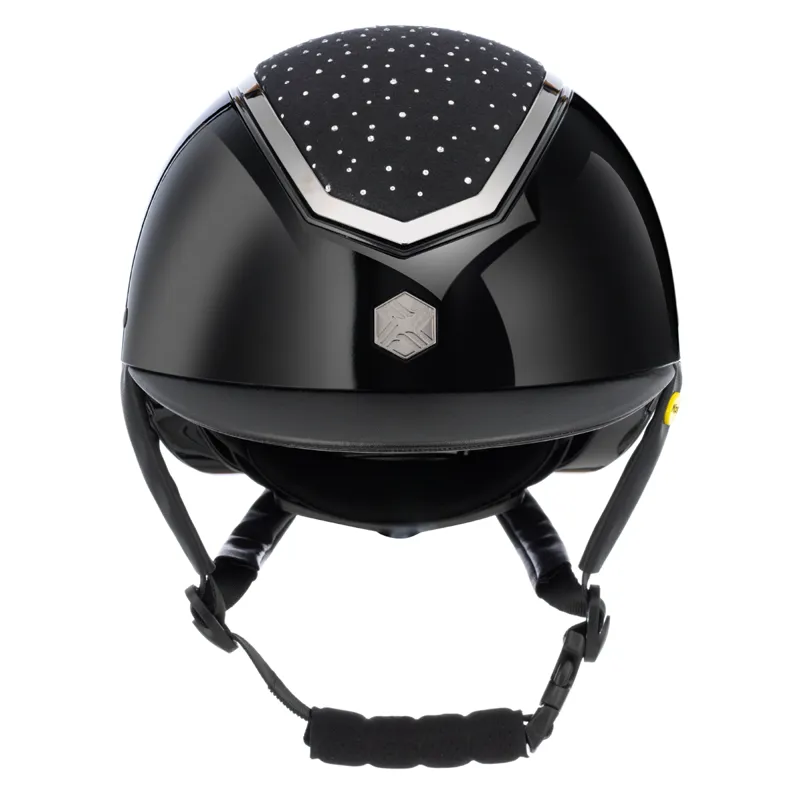 EQX by Charles Owen Kylo Crystal with MIPS Riding Hat - Black Gloss/Chrome Crystal-1
