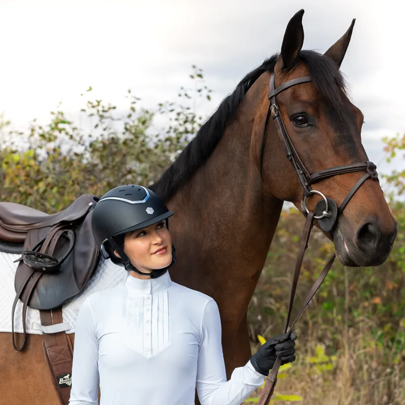 EQX by Charles Owen Kylo with MIPS Riding Hat - Black Matte/Silver-3