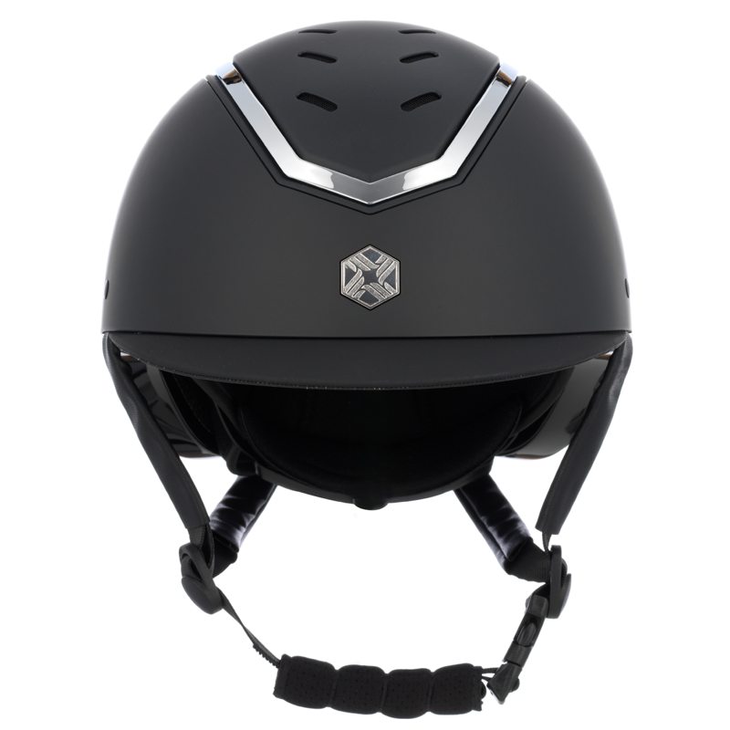 EQX by Charles Owen Kylo Riding Hat - Black Matte/Silver-1