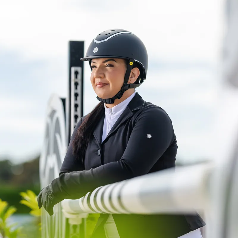 EQX by Charles Owen Kylo with MIPS Riding Hat - Black Matte/Silver-4