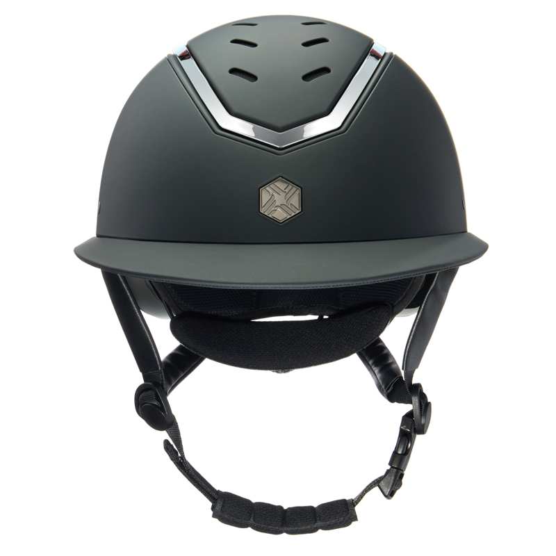 EQX by Charles Owen Kylo Wide Peak Riding Hat - Black Matte/Silver-1