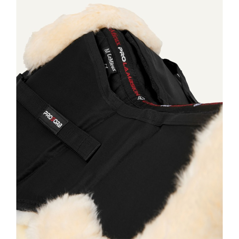 LeMieux ProSorb Merino+ 3 Pocket Half Pad - Black/Natural-1