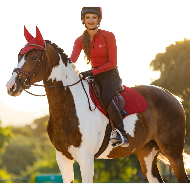 LeMieux Suede Close Contact Square - Chilli-1