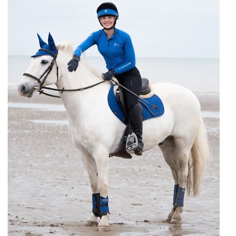 LeMieux Suede Close Contact Square - Benetton Blue-1