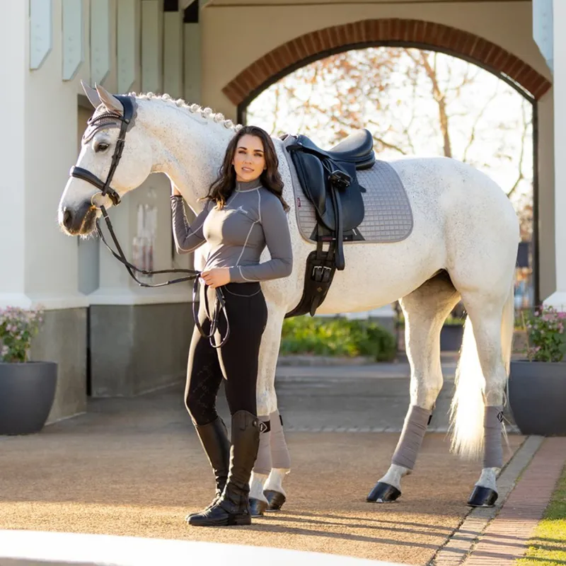 LeMieux Suede Dressage Square - Grey-1