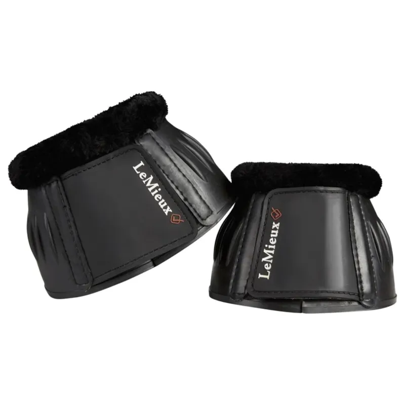 LeMieux Rubber Bell Boots with Fleece - Black