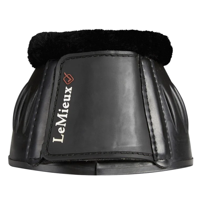 LeMieux Rubber Bell Boots with Fleece - Black-1