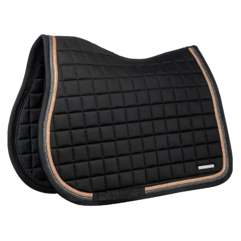 Lami-Cell Sparkling Cotton GP Saddlepad - Black/Champagne - Full