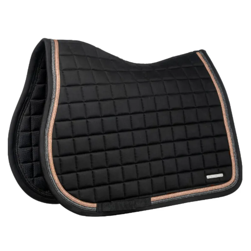 Lami-Cell Sparkling Cotton GP Saddlepad - Black/Rose Gold - Full