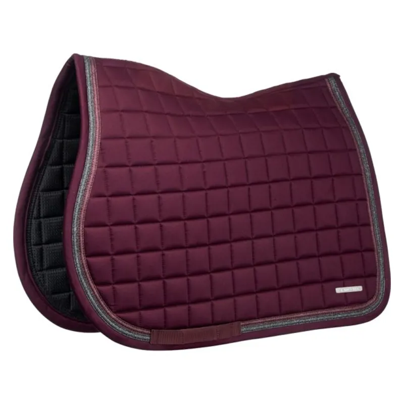 Lami-Cell Sparkling Cotton GP Saddlepad - Burgundy/Silver - Full
