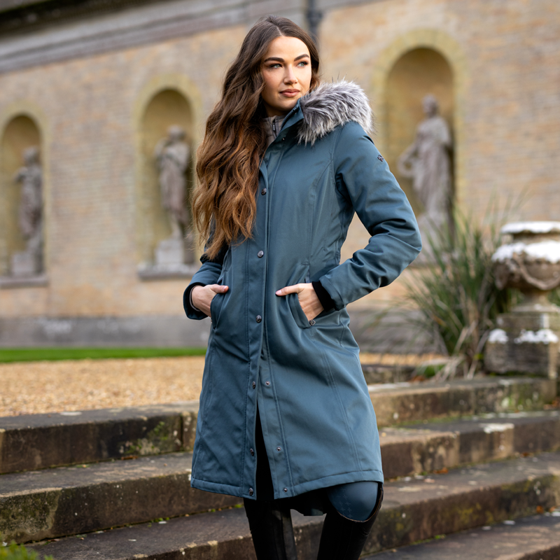 LeMieux Anya Waterproof Riding Coat - Petrol-8