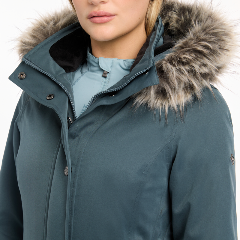 LeMieux Anya Waterproof Riding Coat - Petrol-6