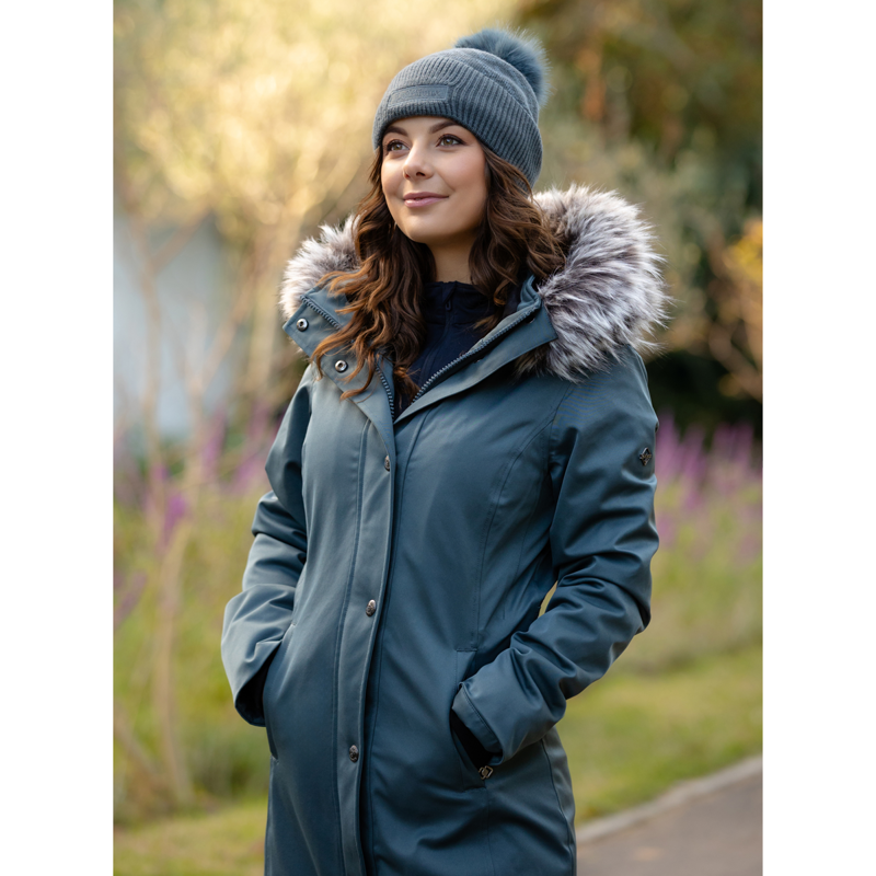 LeMieux Anya Waterproof Riding Coat - Petrol-7