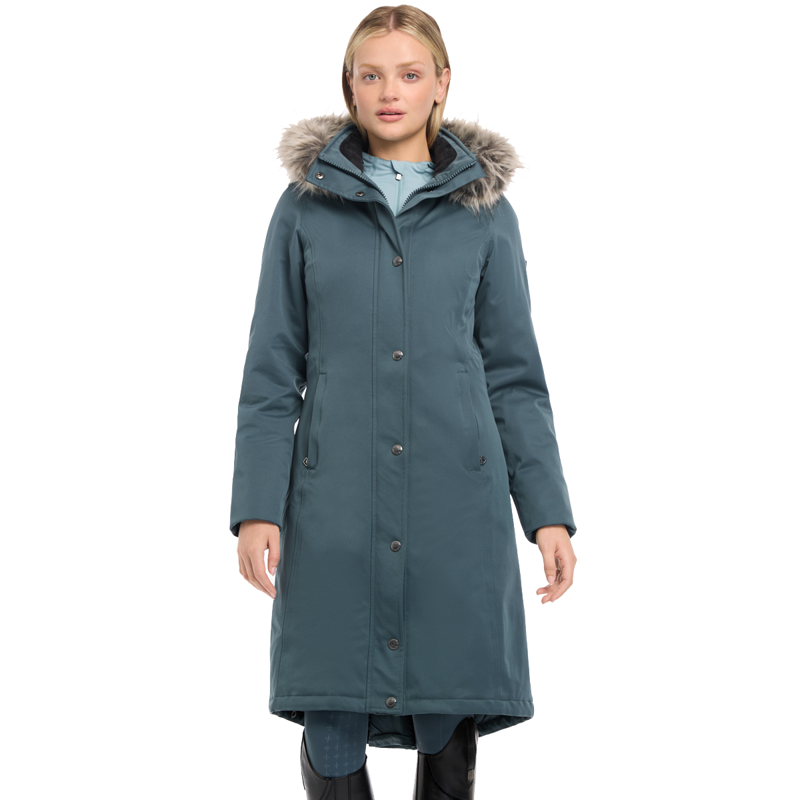 LeMieux Anya Waterproof Riding Coat - Petrol-4
