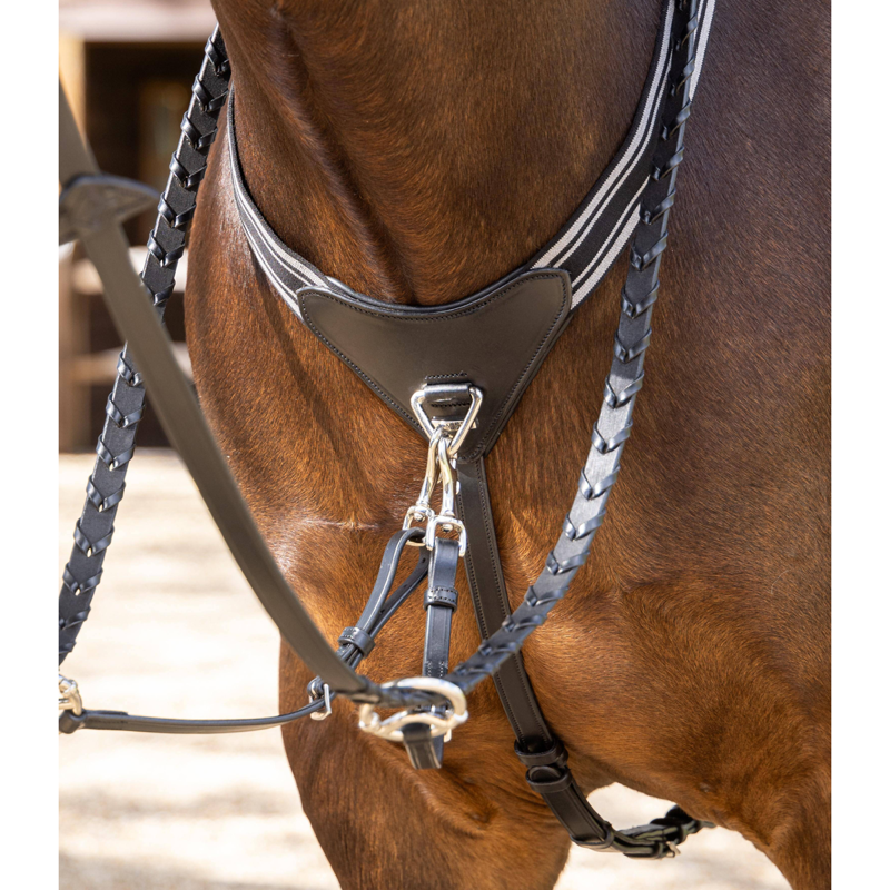 LeMieux Arika Elasticated Breastplate - Black/Silver-1