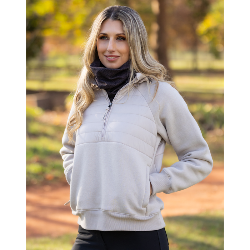 LeMieux Ladies Harley Hybrid Hoodie - Stone-6