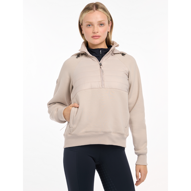 LeMieux Ladies Harley Hybrid Hoodie - Stone-2