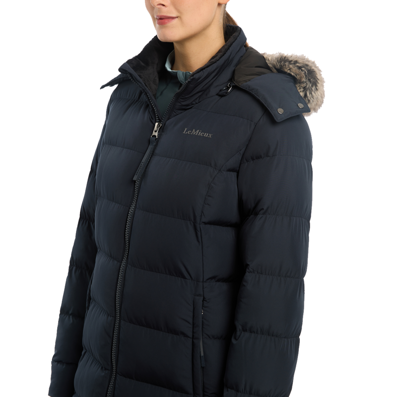 LeMieux Ladies Harper Longline Puffer Coat - Navy-8