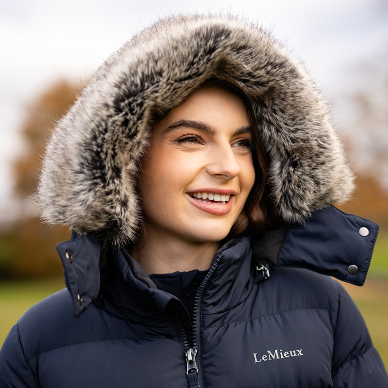 LeMieux Ladies Harper Longline Puffer Coat - Navy-11