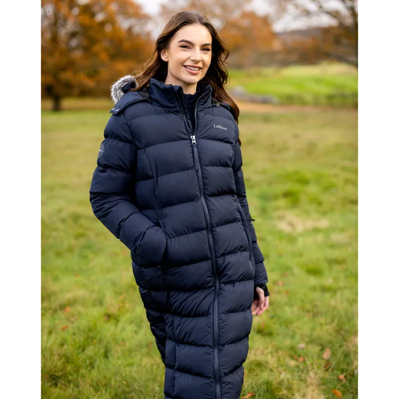 LeMieux Ladies Harper Longline Puffer Coat - Navy-10