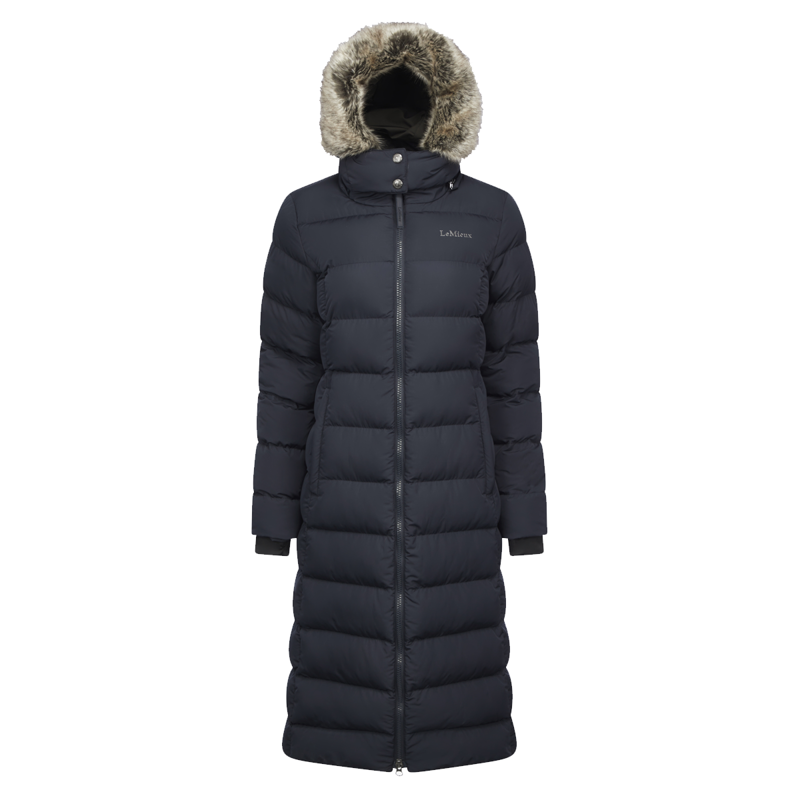 LeMieux Ladies Harper Longline Puffer Coat - Navy-1