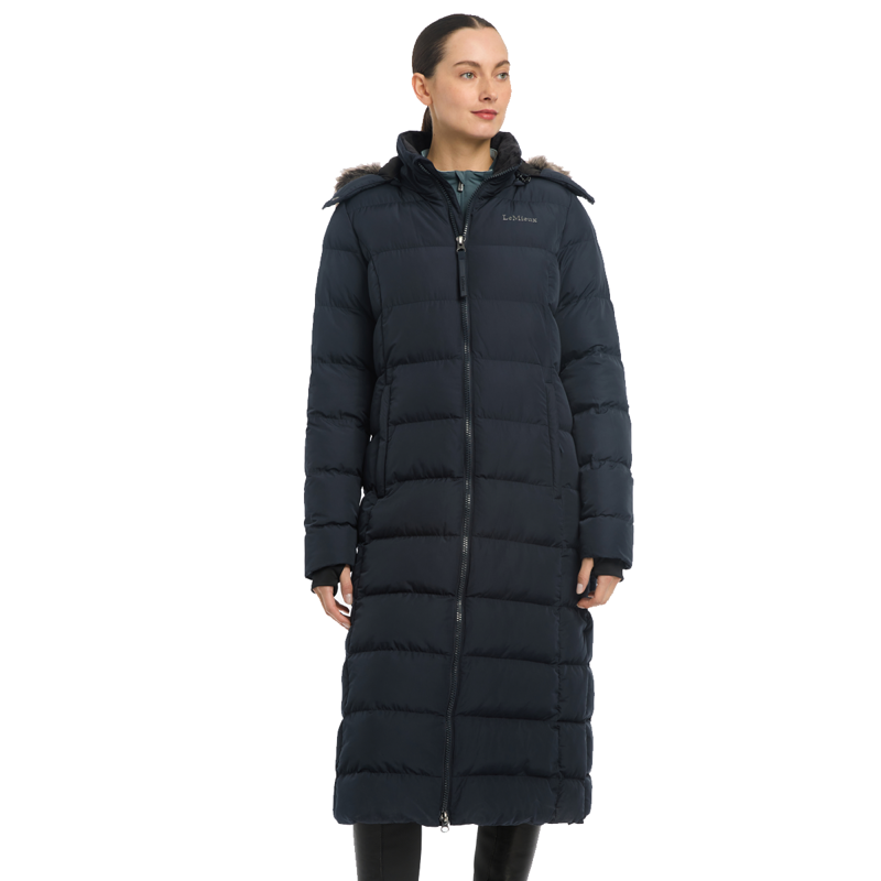 LeMieux Ladies Harper Longline Puffer Coat - Navy-4