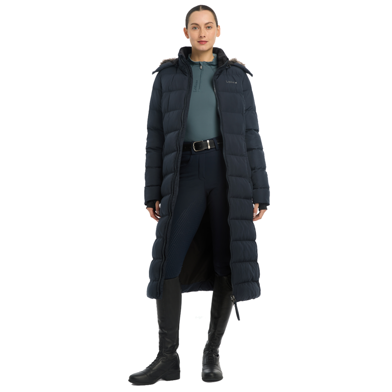 LeMieux Ladies Harper Longline Puffer Coat - Navy-3