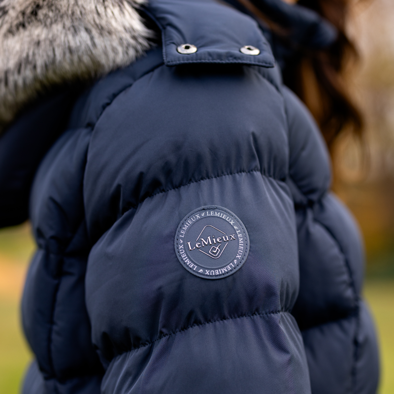 LeMieux Ladies Harper Longline Puffer Coat - Navy-13