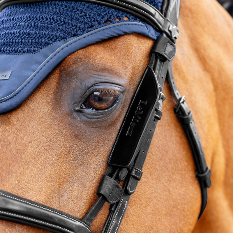 LeMieux Leather Bridle Blinkers - Black-1