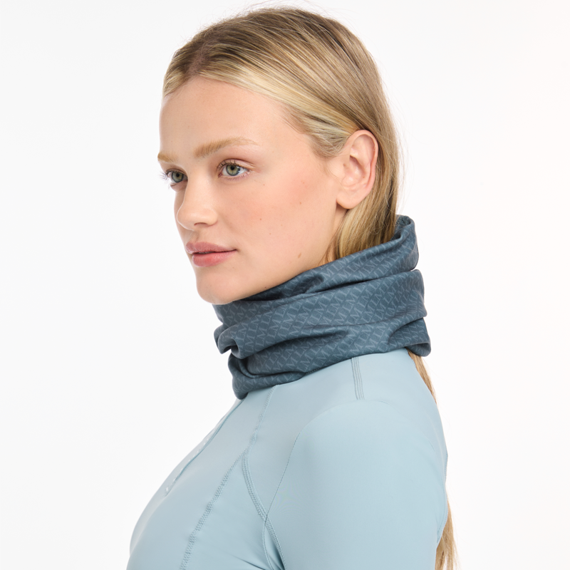 LeMieux Printed Stretch Snood - Petrol-3