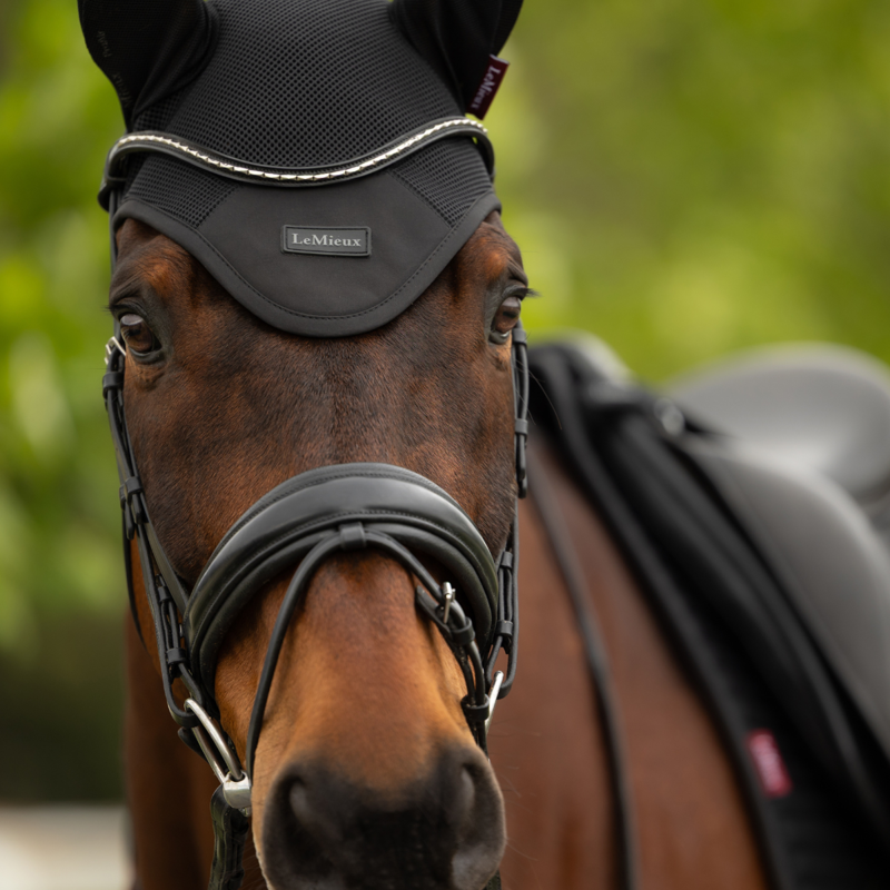 LeMieux Air-Tek Mesh Fly Hood - Black-2